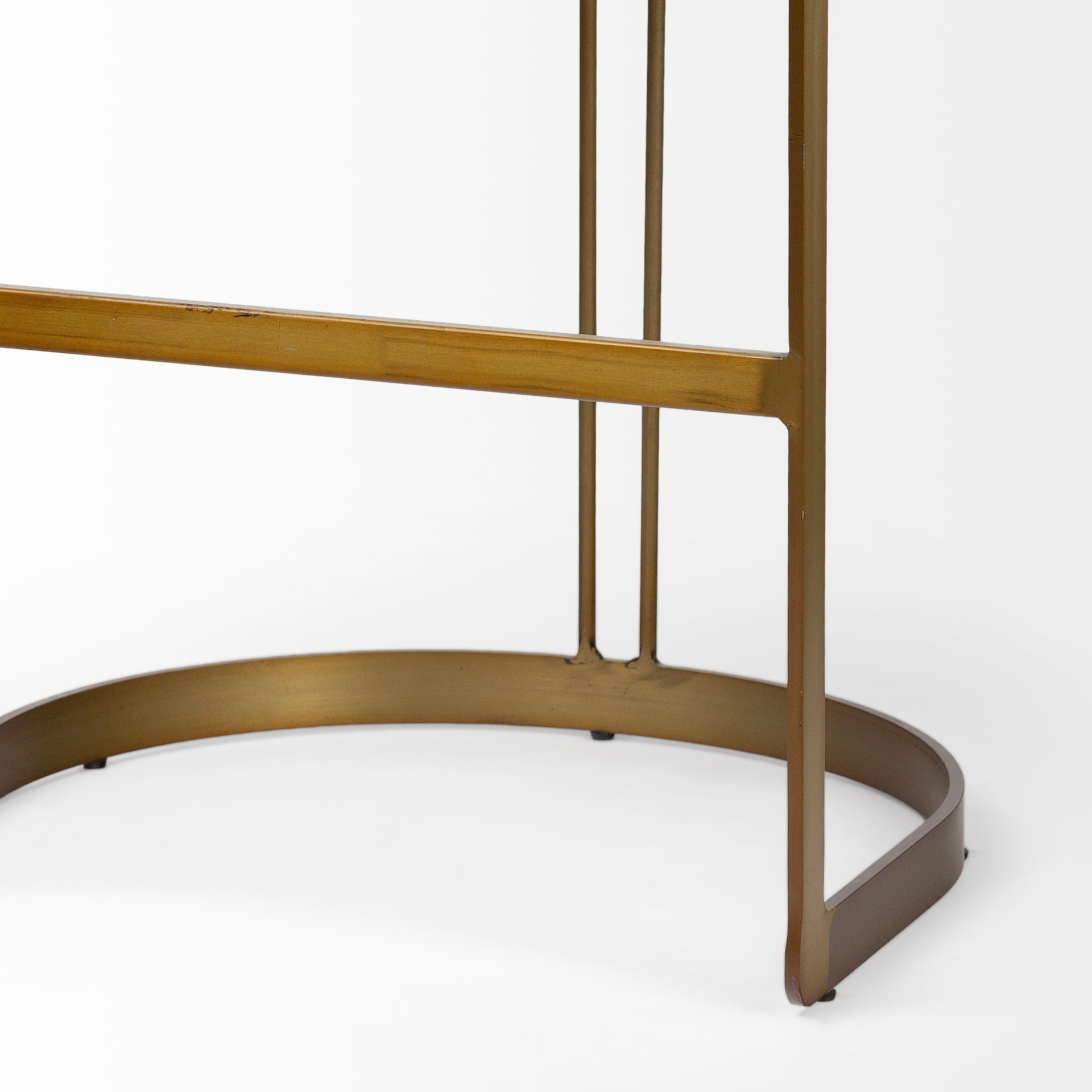 Hollyfield Leather | Gold Metal | Bar Stool