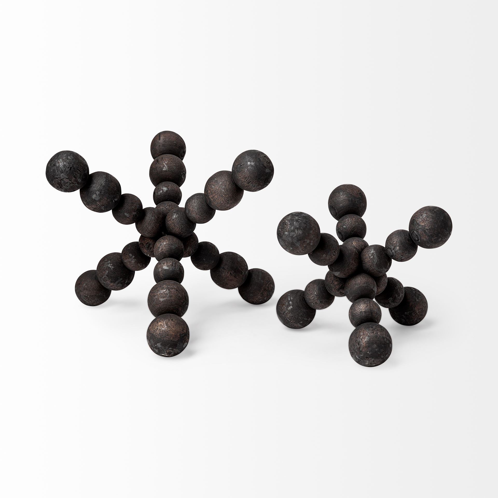 Carollan I (Small) 7L x 7W Black Geometric Wood Ball Jack-thumbmail-3