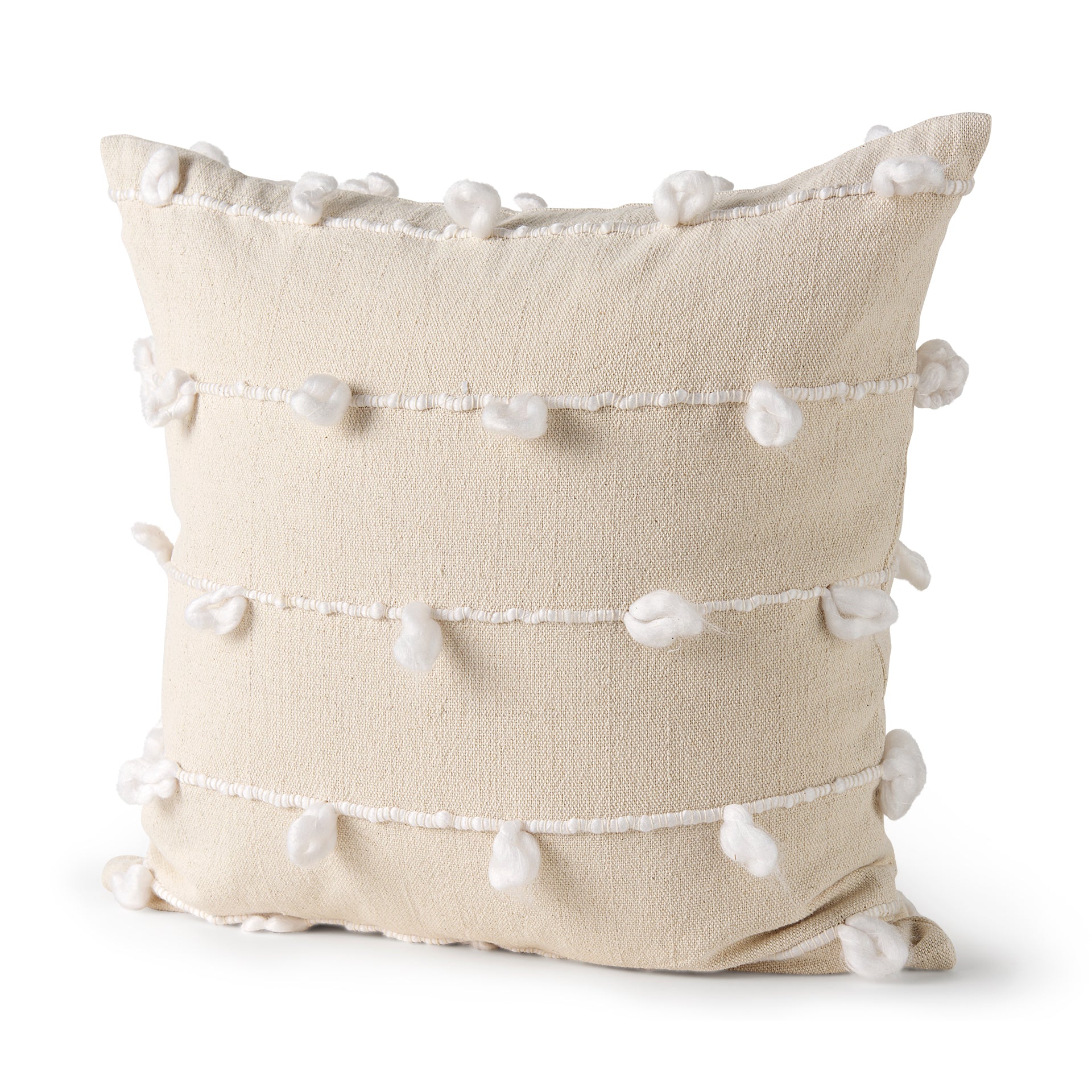 Erica Cream With White Detail Decorative Pillow