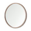 Gambit 46" Round Light Brown Wood Frame Wall Mirror