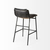 Kavalan 33.5" Total Height Ebony Leather Seat Black Metal Frame Counter Stool