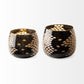 Mojave Small Black and Gold Detail Glass Vase