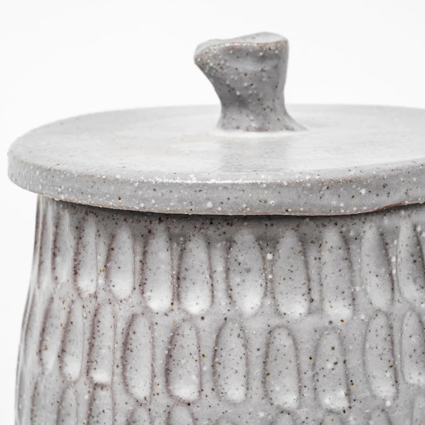 Azul (Large) 5L x 5W Gray Ceramic Detailed Decorative Box