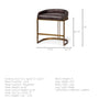 Hollyfield Black Leather | Antiqued Gold Metal | Counter Stool