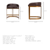 Hollyfield Black Leather | Antiqued Gold Metal | Bar Stool