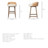 Monmouth Cream Fabric | Brown Wood | Bar Stool