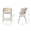 Tabitha Beige Fabric/Rattan Seat Blonde Wood Frame Counter Stool