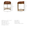 Hollyfield Brown Leather | Gold Metal | Counter Stool