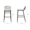 Kavalan 33.5" Total Height Beige Upholstered Seat Gray Metal Frame Counter Stool