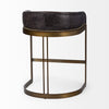 Hollyfield Black Leather | Antiqued Gold Metal | Counter Stool