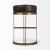 Hollyfield Black Leather | Antiqued Gold Metal | Bar Stool