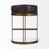 Hollyfield Black Leather | Antiqued Gold Metal | Counter Stool