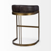 Hollyfield Black Leather | Antiqued Gold Metal | Bar Stool