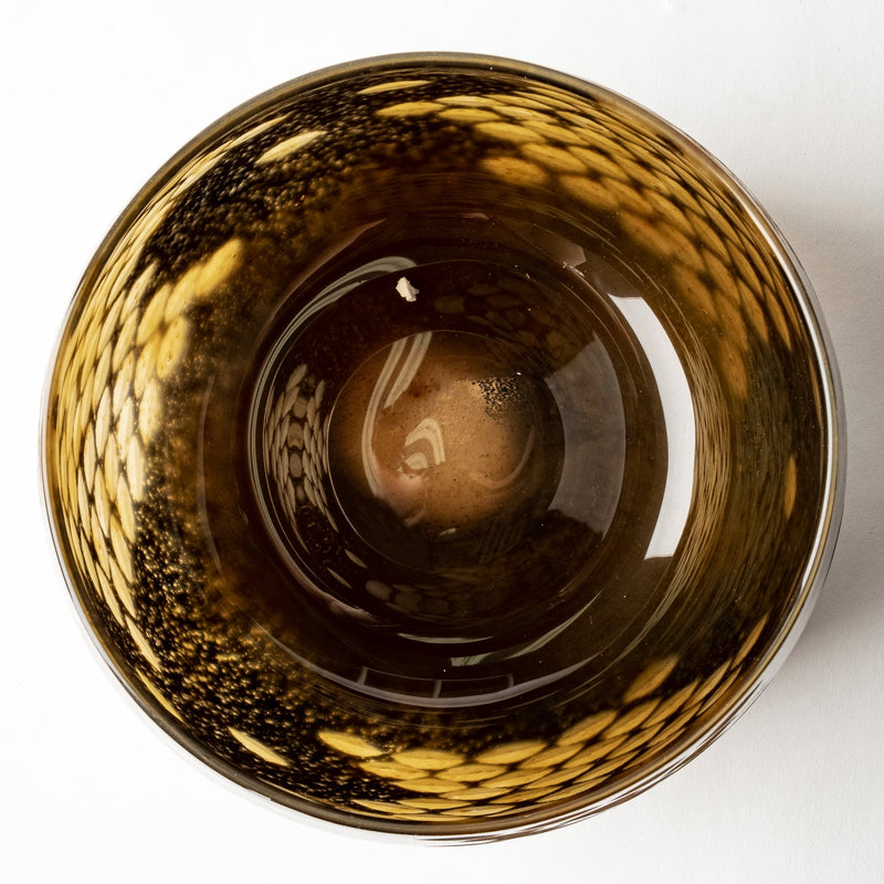 Mojave Small Black and Gold Detail Glass Vase