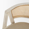 Tabitha Beige Fabric/Rattan Seat Blonde Wood Frame Counter Stool