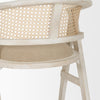 Tabitha Beige Fabric/Rattan Seat Blonde Wood Frame Counter Stool