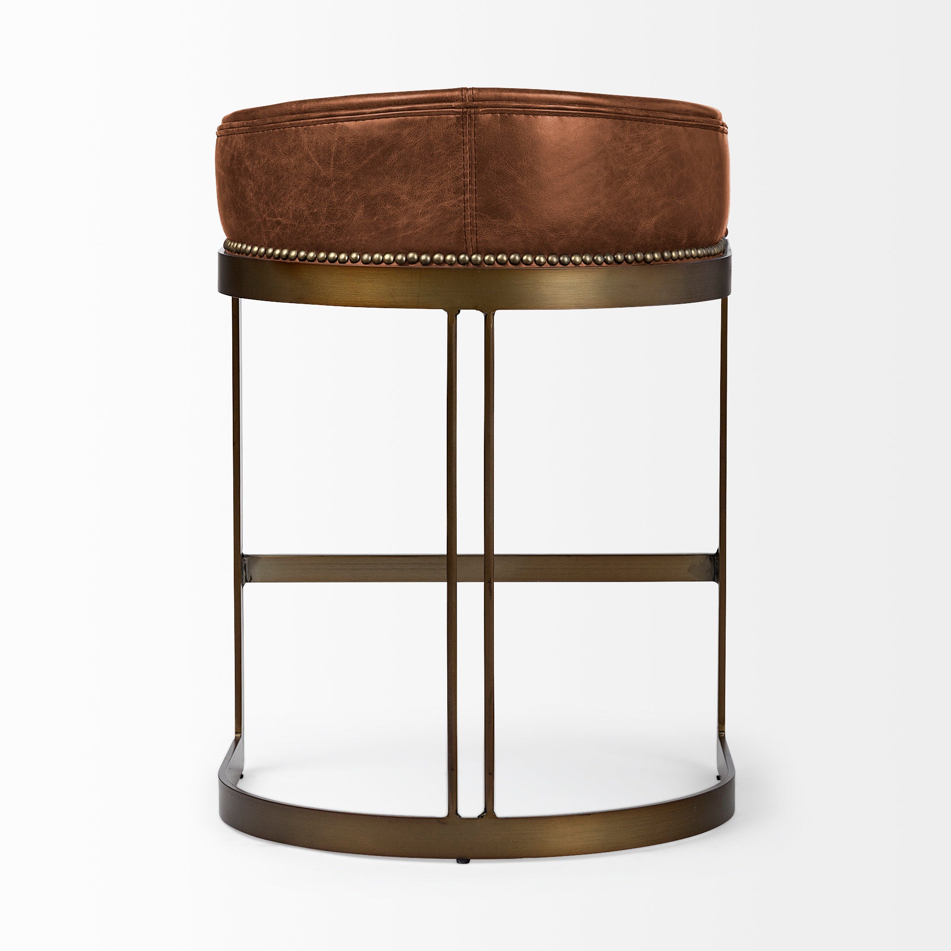 Hollyfield Leather | Gold Metal | Counter Stool