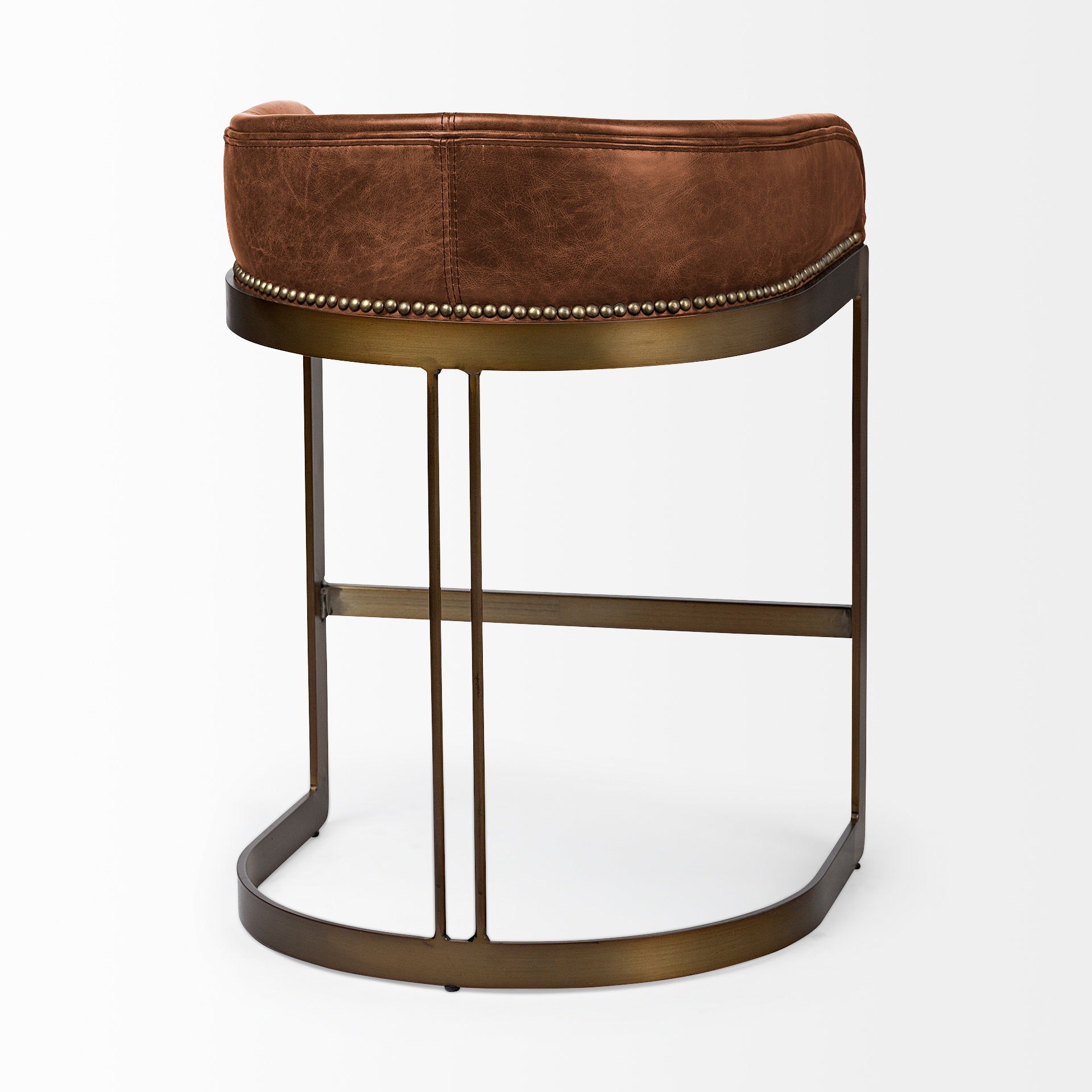 Hollyfield Leather | Gold Metal | Counter Stool