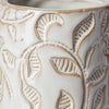 Jadiza White Glaze Floral Patterned Ceramic Vase