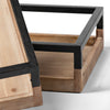 Ross Set of 2 Natural Wood W/ Black Metal Nesting Trays