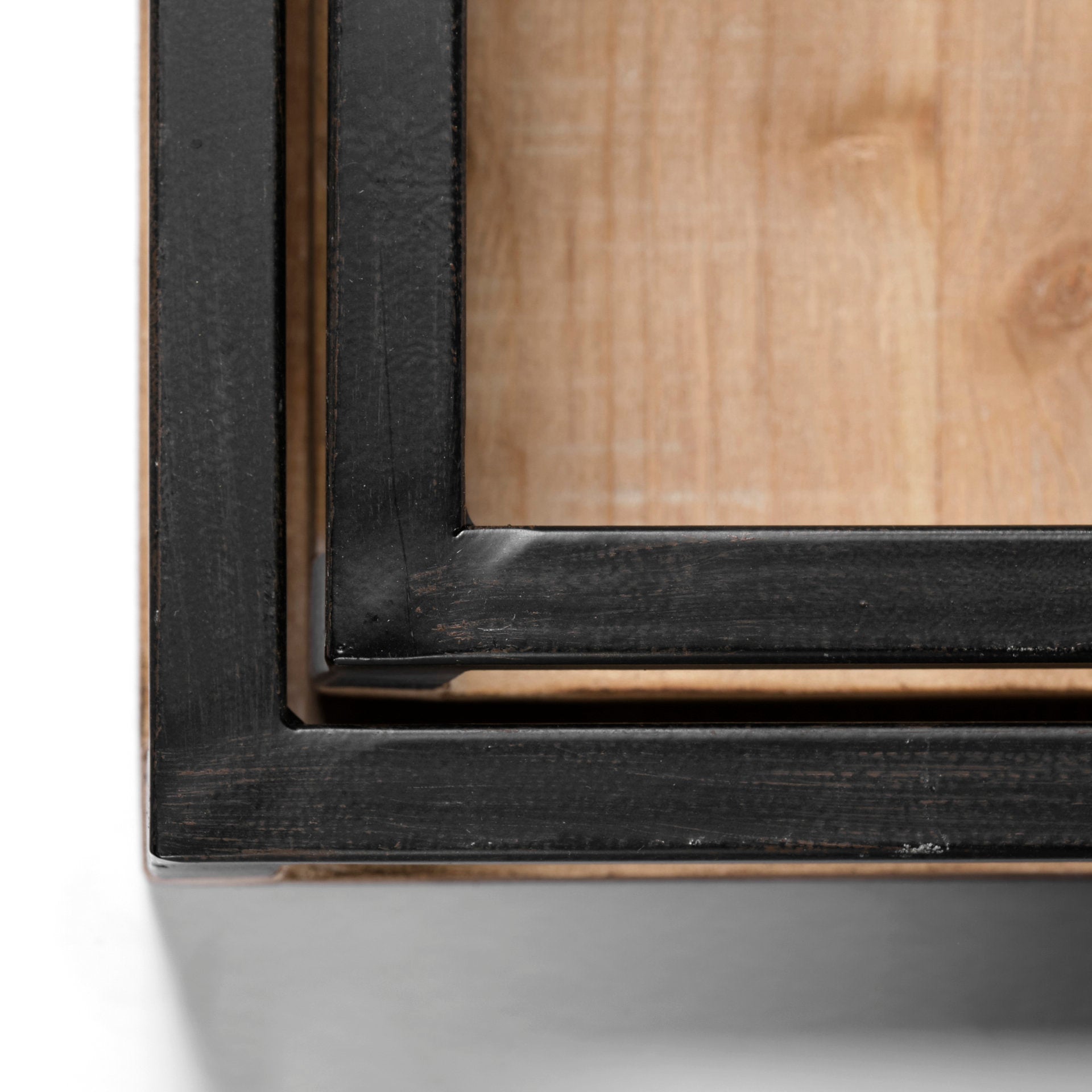 Ross Set of 2 Natural Wood W/ Black Metal Nesting Trays-thumbmail-5