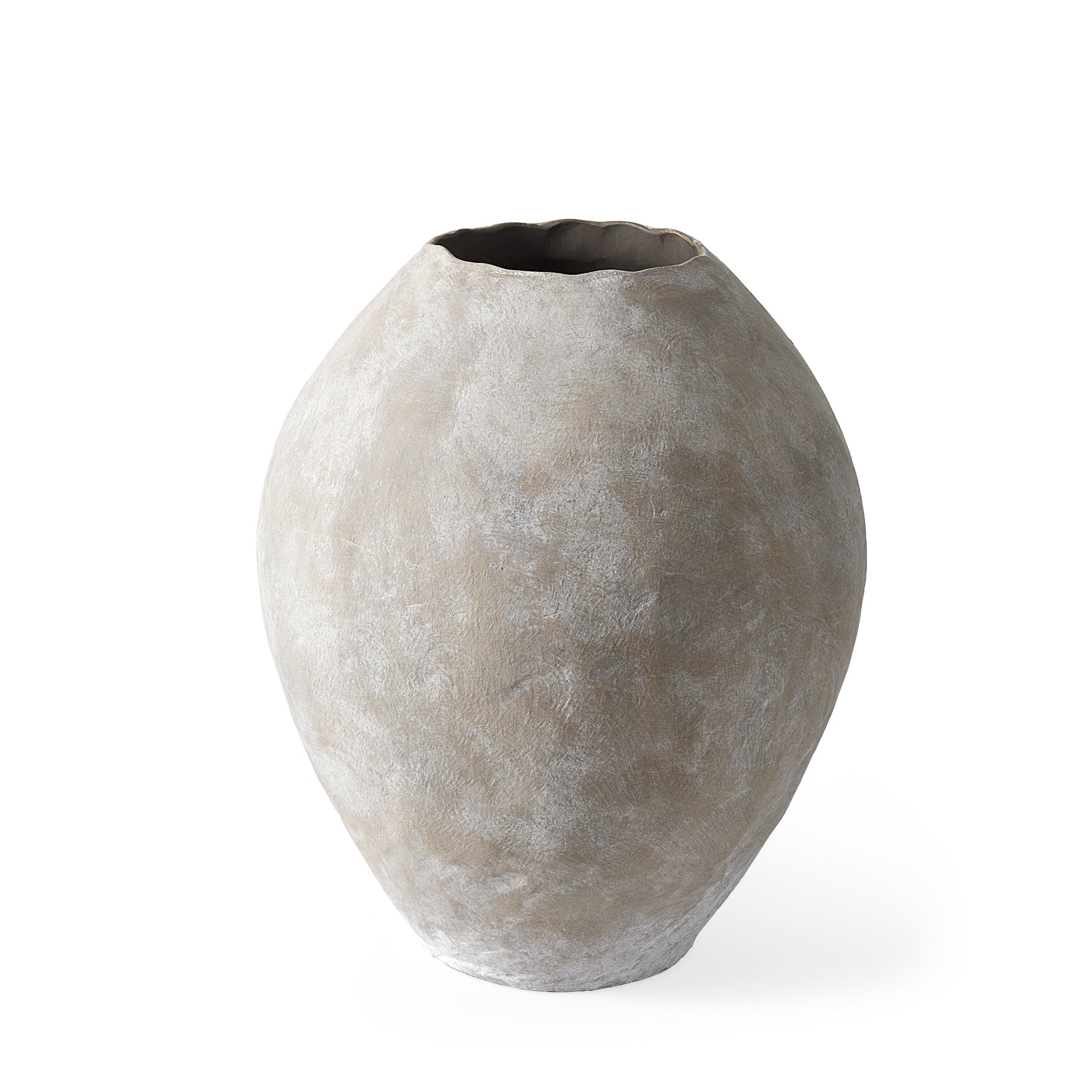 Gobi 20L x 23H Small Tan Ceramic Oval Vase-thumbmail-1