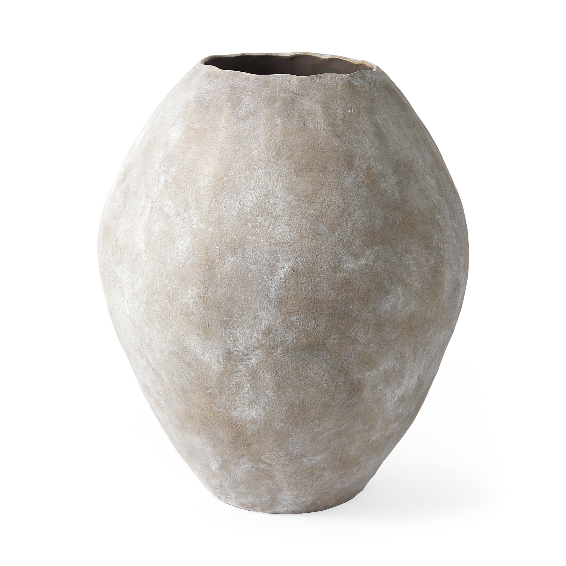 Gobi 23L x 28H Large Tan Ceramic Oval Vase-thumbmail-1