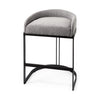 Hollyfield Gray Fabric | Gray Metal | Counter Stool