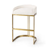 Hollyfield Cream Fabric | Gold Metal | Bar Stool