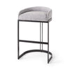 Hollyfield Gray Fabric | Gray Metal | Bar Stool