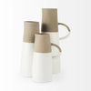 Garand Large 18.8H Two-toned White Natural Ceramic Jug