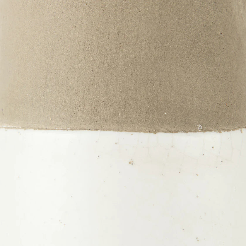 Garand Large 18.8H Two-toned White Natural Ceramic Jug
