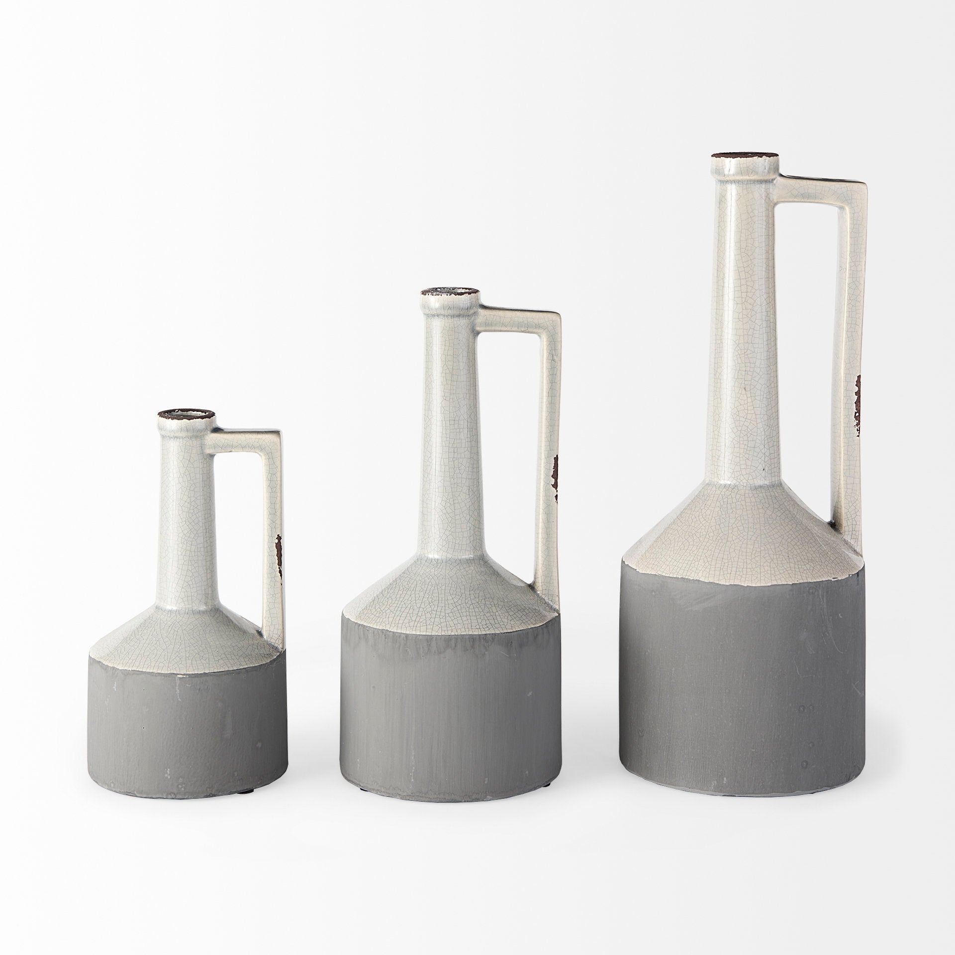 Burton Two Tone Gray Ceramic Jug Vase-thumbmail-5