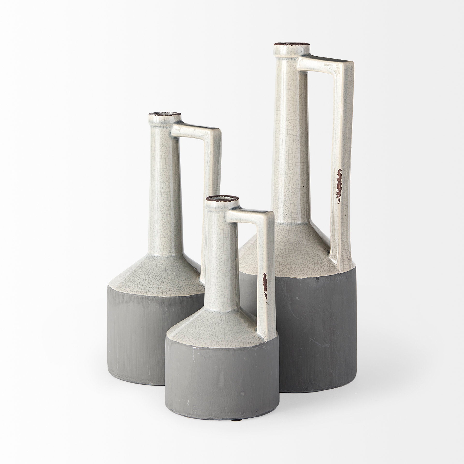 Burton Two Tone Gray Ceramic Jug Vase-thumbmail-6