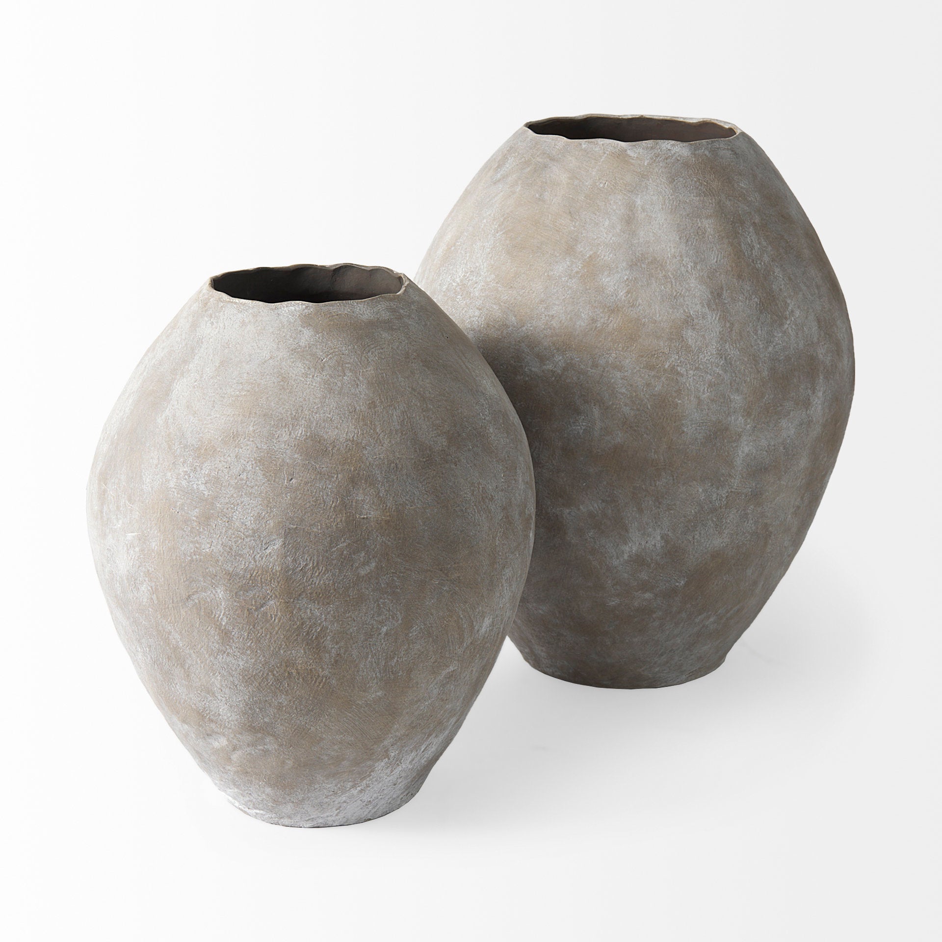Gobi 20L x 23H Small Tan Ceramic Oval Vase-thumbmail-3