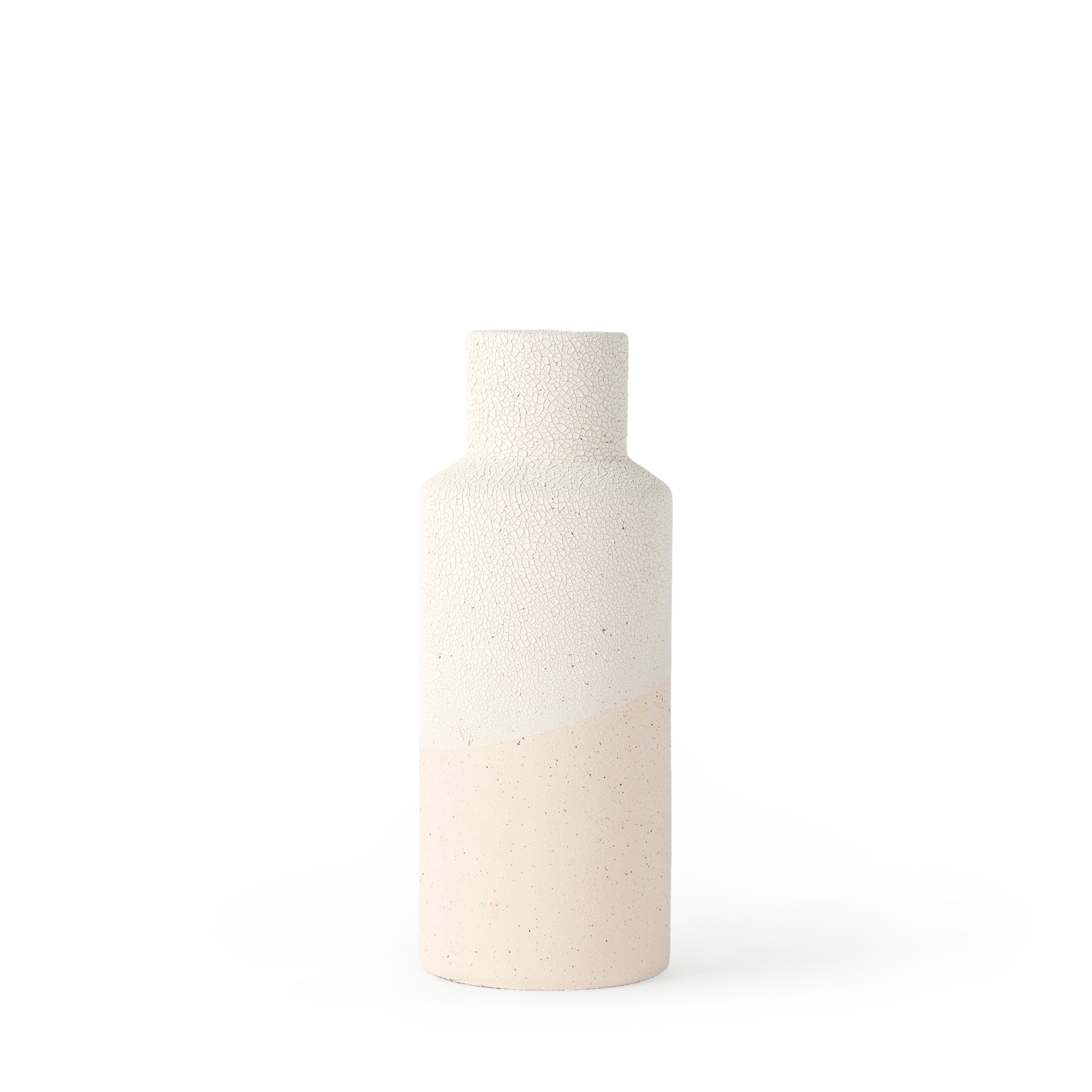 Salar Cream Gourd Style Crackled Ceramic Vase-thumbmail-1
