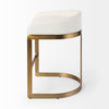 Hollyfield Cream Fabric | Gold Metal | Counter Stool