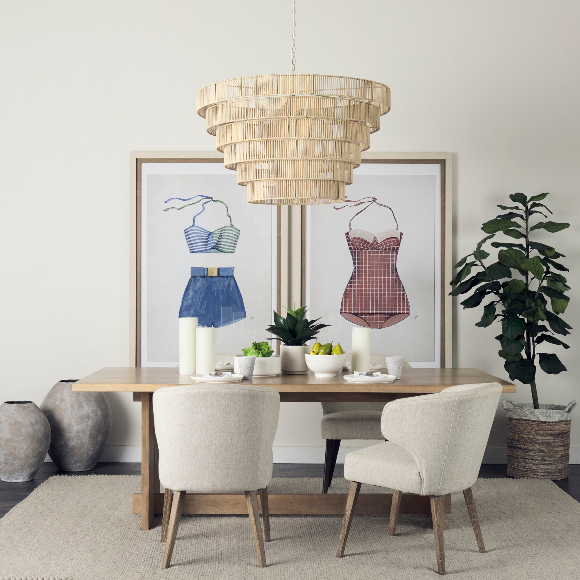 Marimba Natural Cane 6 Tier Chandelier-thumbmail-5