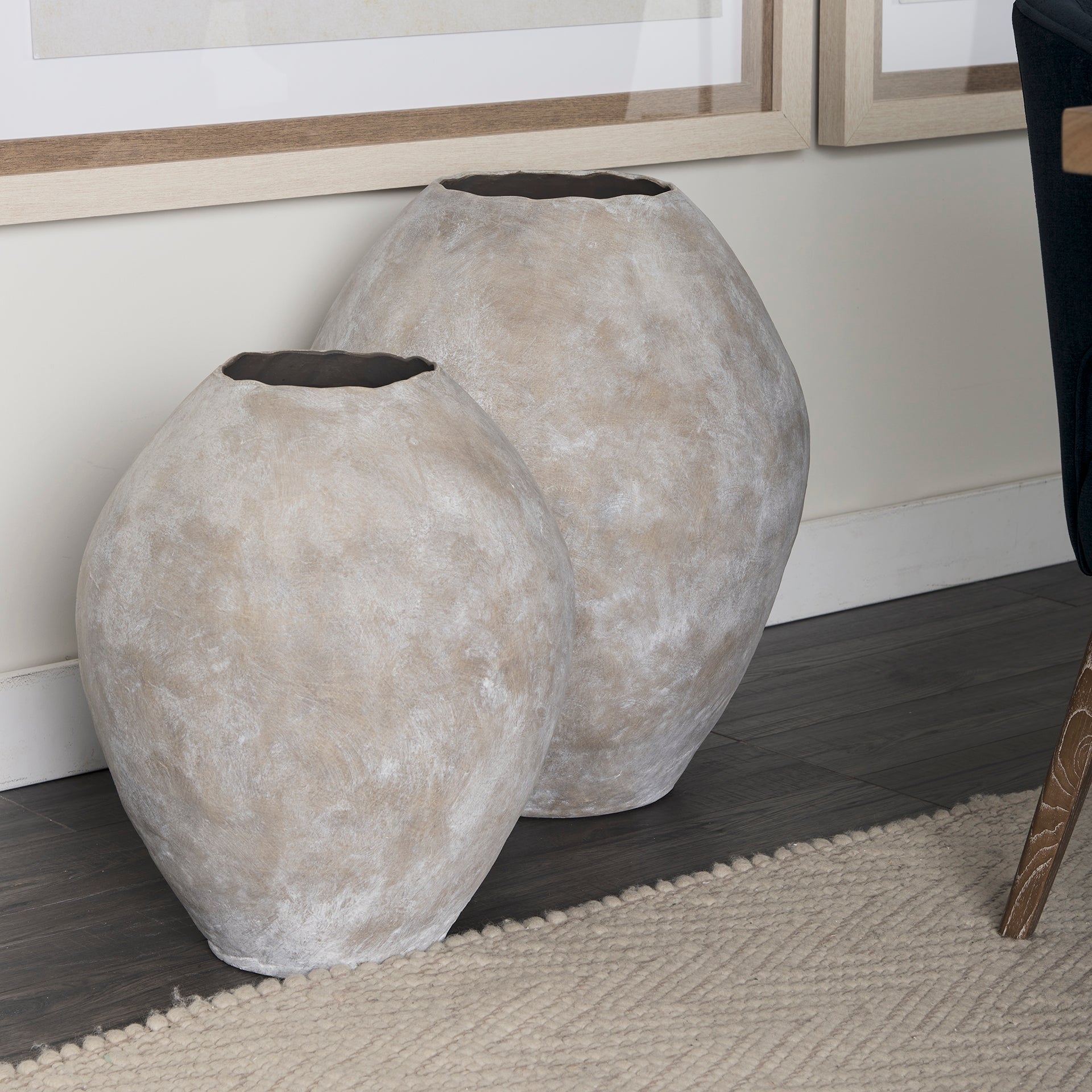 Gobi 20L x 23H Small Tan Ceramic Oval Vase-thumbmail-6