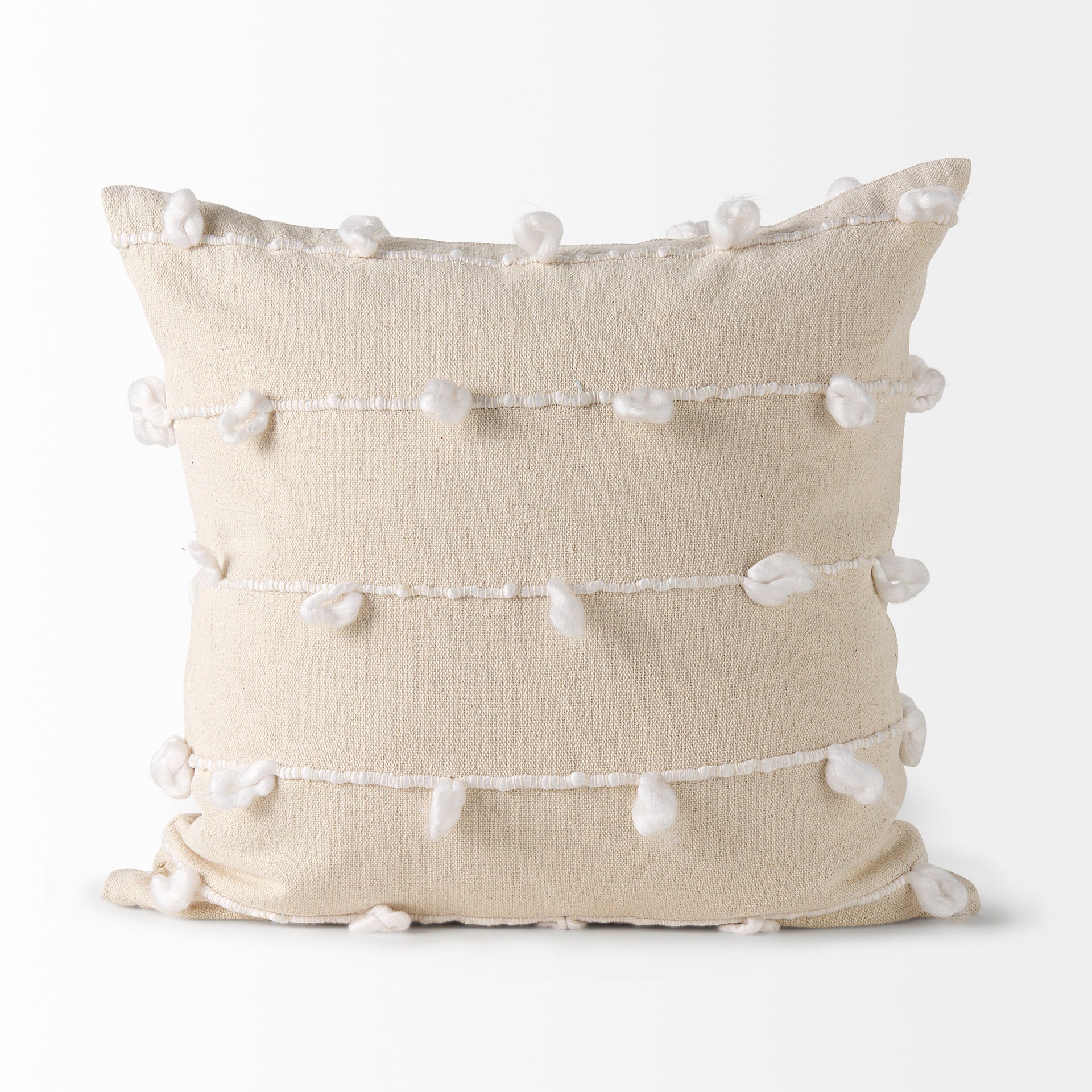 Erica Cream With White Detail Decorative Pillow