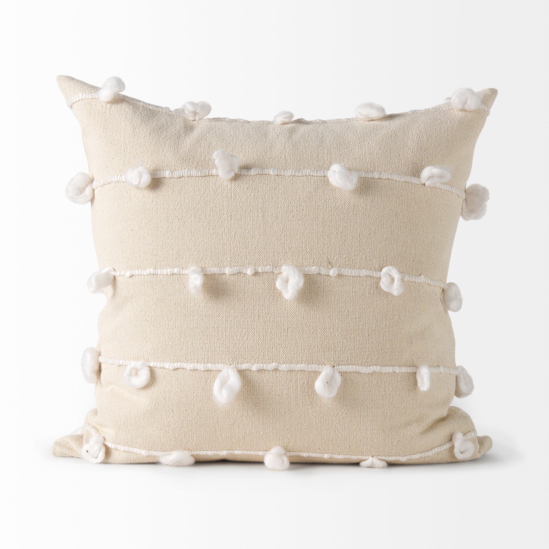Erica Cream With White Detail Decorative Pillow