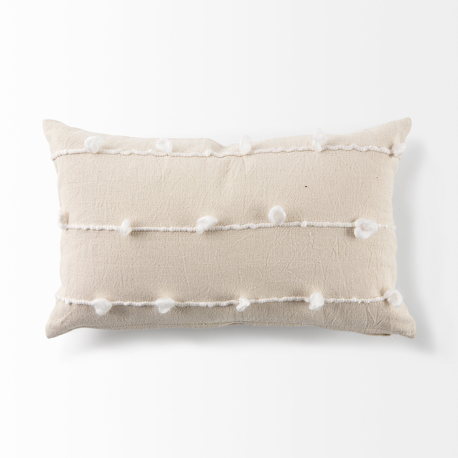 Erica Cream With White Detail Decorative Pillow