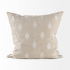 Beige and Cream Fabric Patterned Decorative Pillow Cover