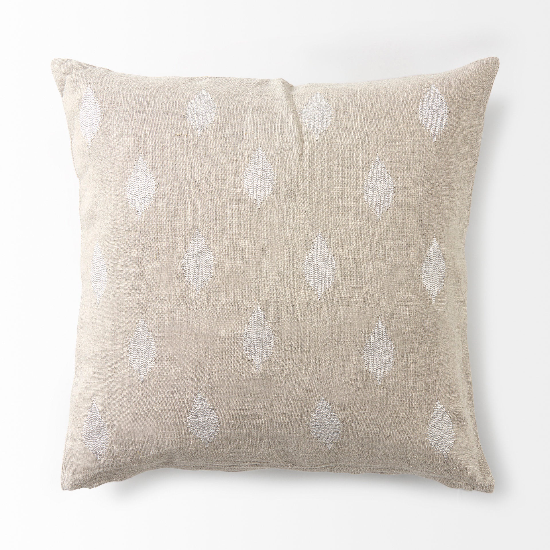 Enya Beige and Cream Fabric Patterned Decorative Pillow Cover-thumbmail-1