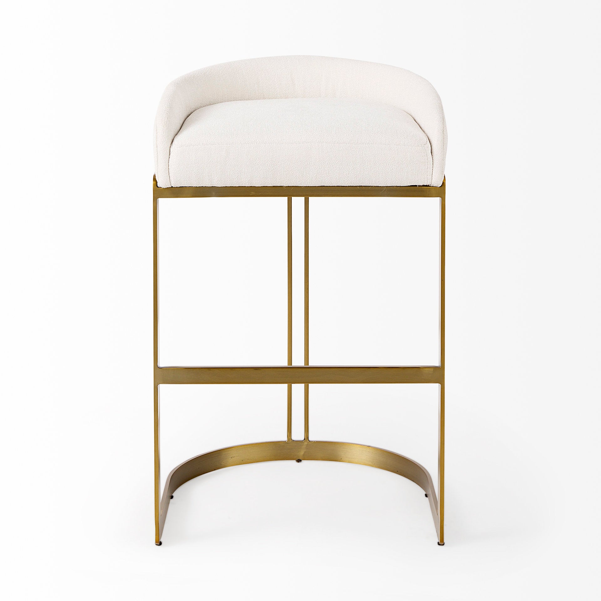 Hollyfield Cream Fabric | Gold Metal | Bar Stool