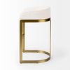 Hollyfield Cream Fabric | Gold Metal | Bar Stool