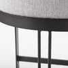 Hollyfield Gray Fabric | Gray Metal | Bar Stool