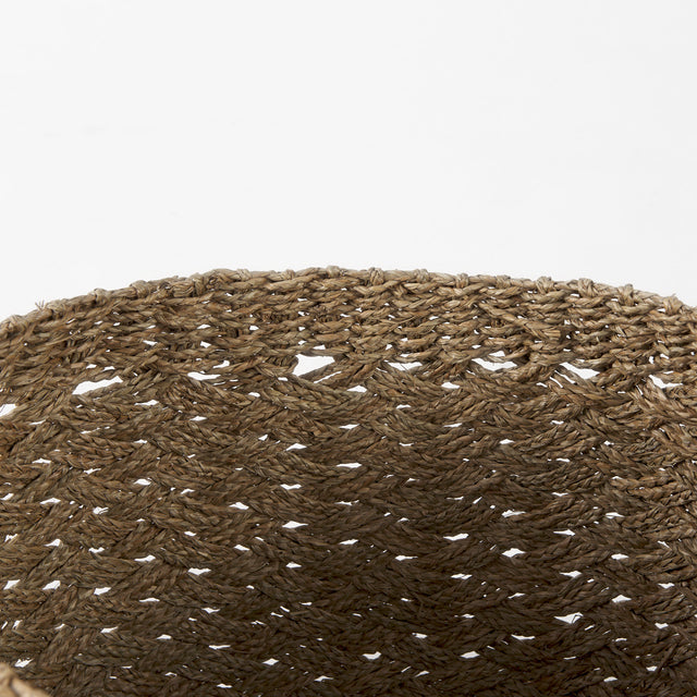 Jarek Brown Seagrass Round Basket Cross Weave  (Set of 3)-thumbmail-5