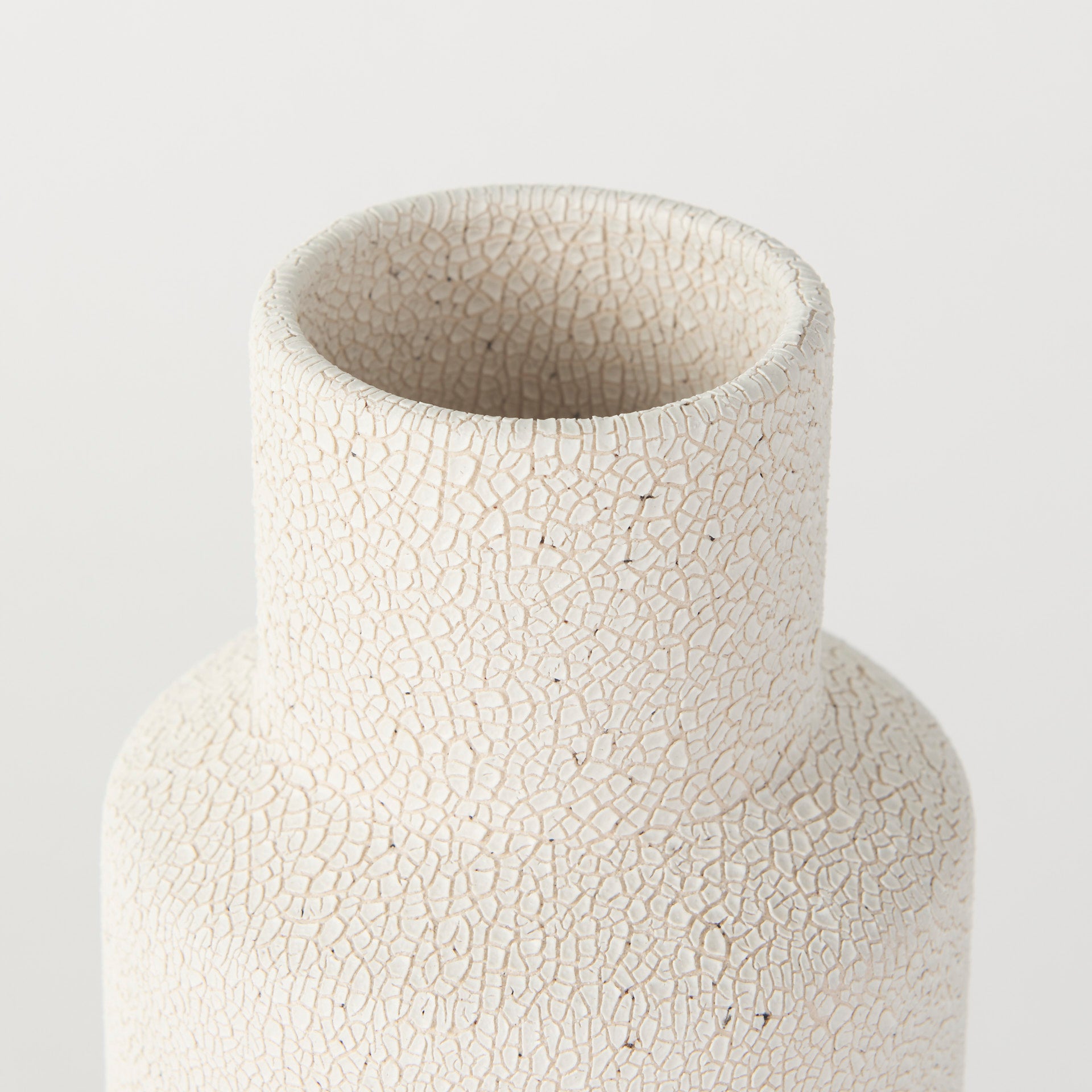 Salar Cream Gourd Style Crackled Ceramic Vase-thumbmail-3