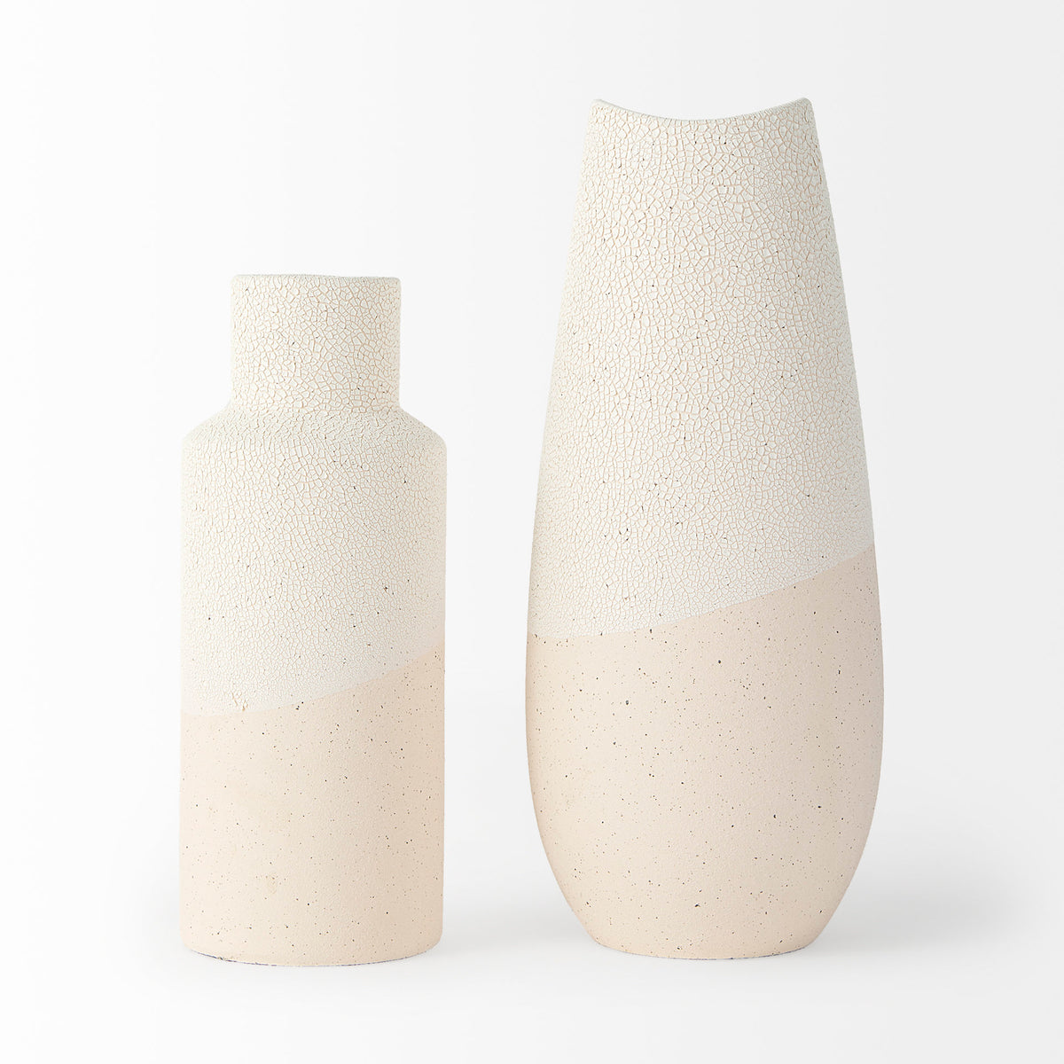 Salar Cream Gourd Style Crackled Ceramic Vase-thumbmail-2